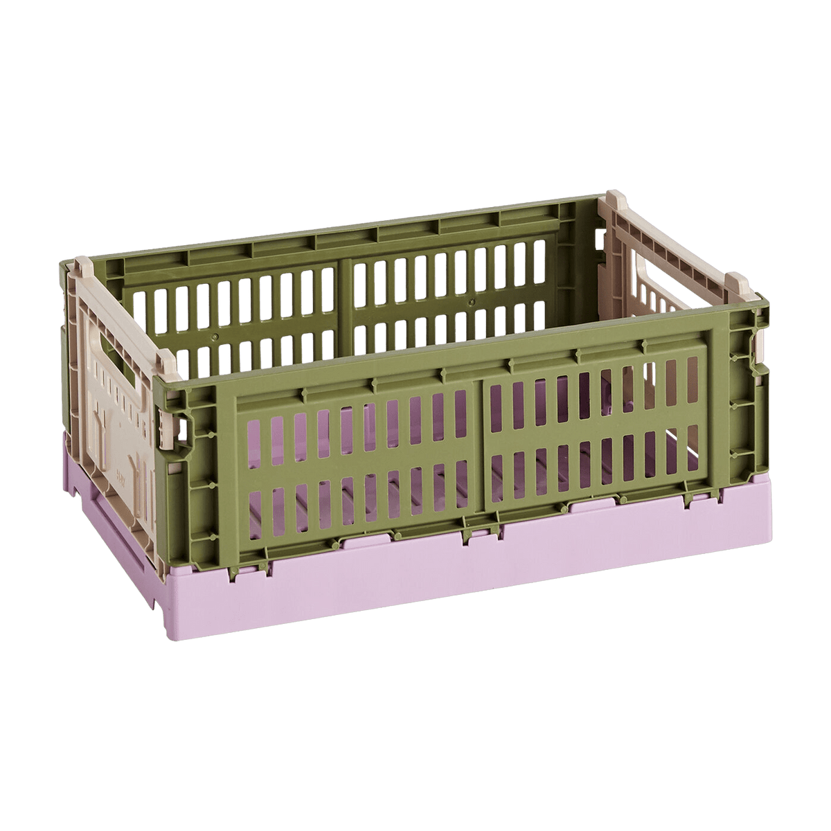 Panier en matière recyclée olive et rose S Colour Crate Mix - HAY - The Cool Republic