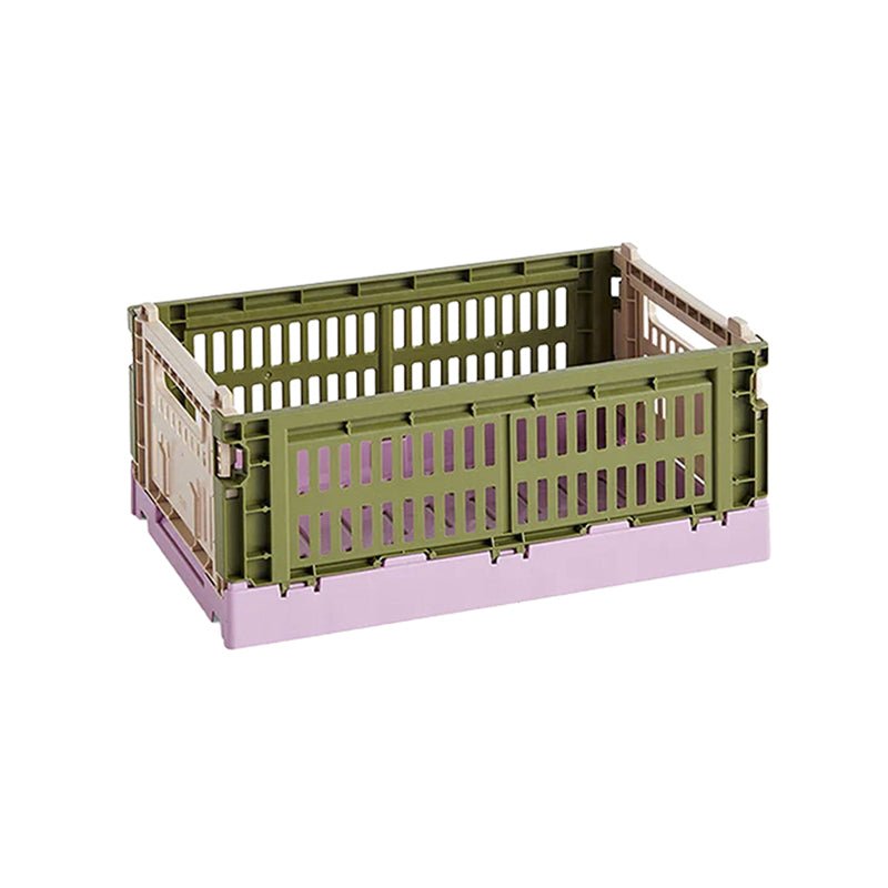 Panier en matière recyclée olive et rose S Colour Crate Mix - HAY - The Cool Republic