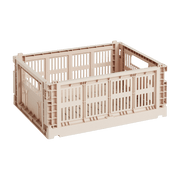 Panier en matière recyclée rose poudré M Colour Crate - HAY - The Cool Republic