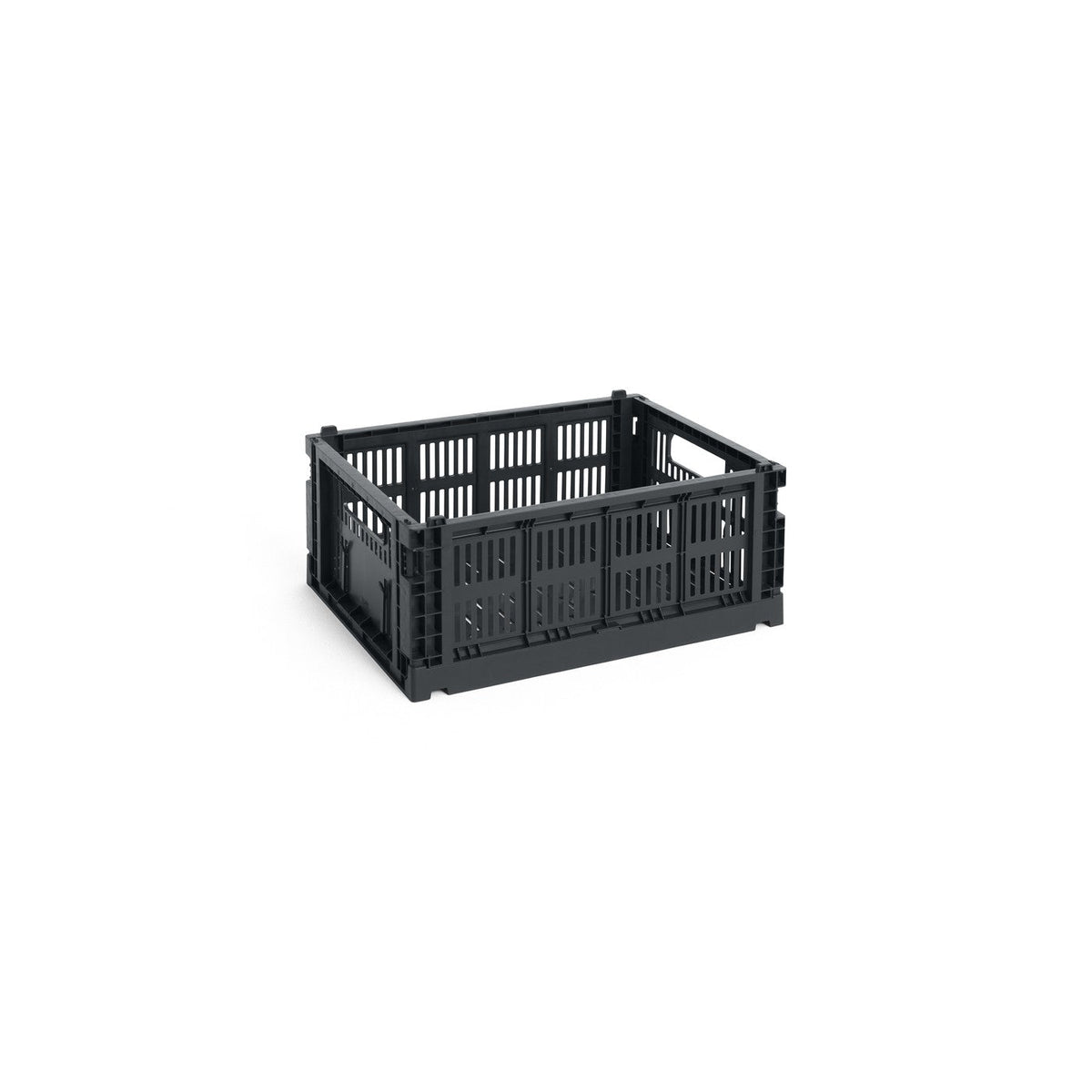 Panier en plastique recyclé gris charbon 26,5 x 34,5 x 14 cm Colour Crate - HAY - The Cool Republic