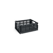 Panier en plastique recyclé gris charbon 26,5 x 34,5 x 14 cm Colour Crate - HAY - The Cool Republic