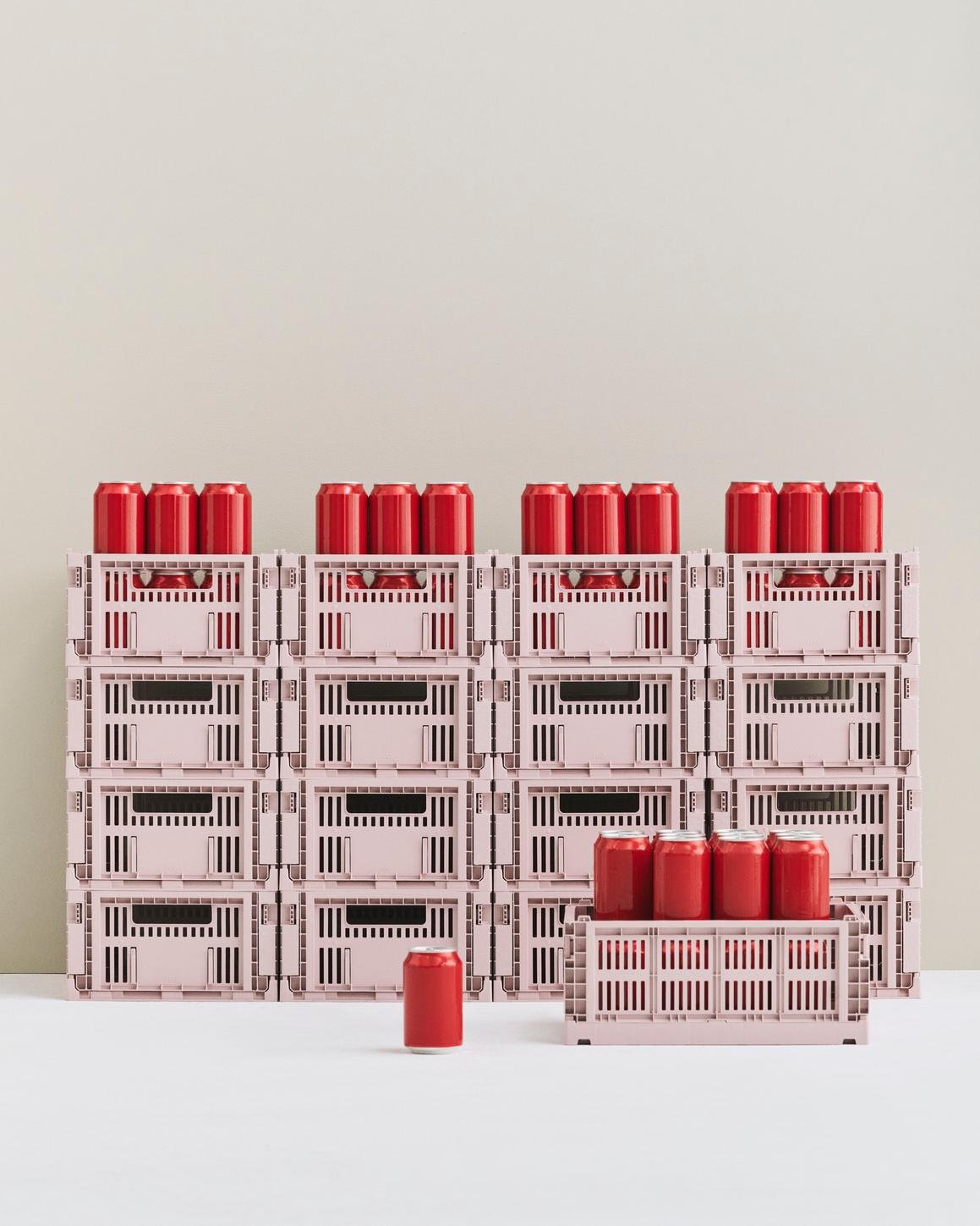 Panier en plastique recyclé rose blush 26,5 x 34,5 x 14 cm Colour Crate - HAY - The Cool Republic