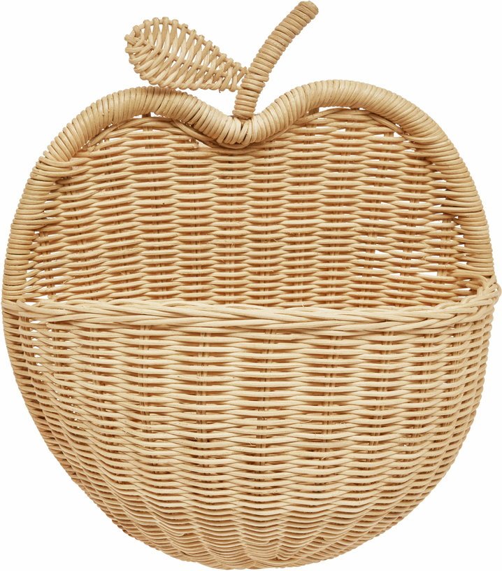 Panier mural de rangement en rotin marron Apple - OYOY - The Cool Republic