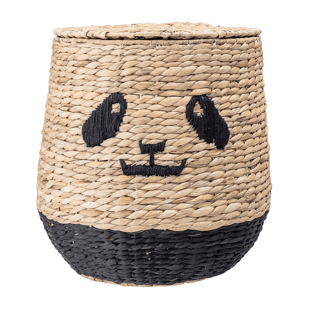 Panier panda avec couvercle enfant en jonc naturel - Bloomingville mini - The Cool Republic