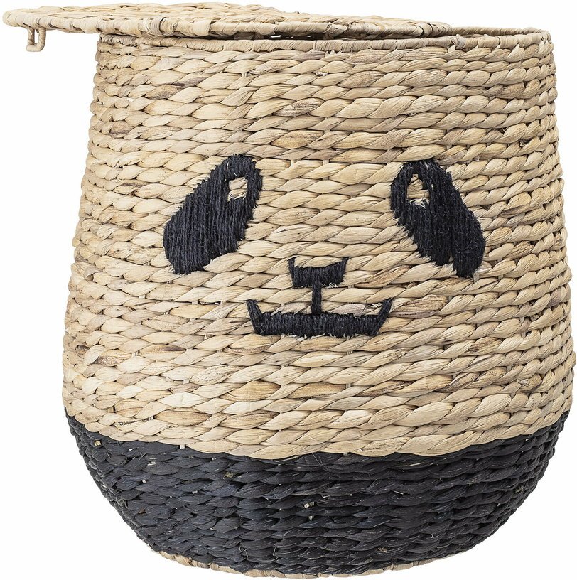 Panier panda avec couvercle enfant en jonc naturel - Bloomingville mini - The Cool Republic