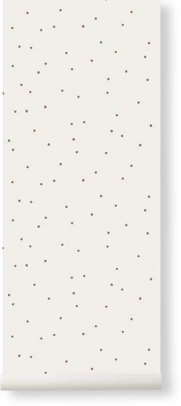 Papier peint à pois blanc cassé 53 x 1000 cm - Ferm Living - The Cool Republic