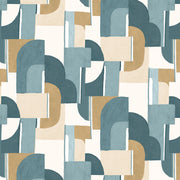 Papier peint art déco bleu 192x270 cm Syntone - Edito
