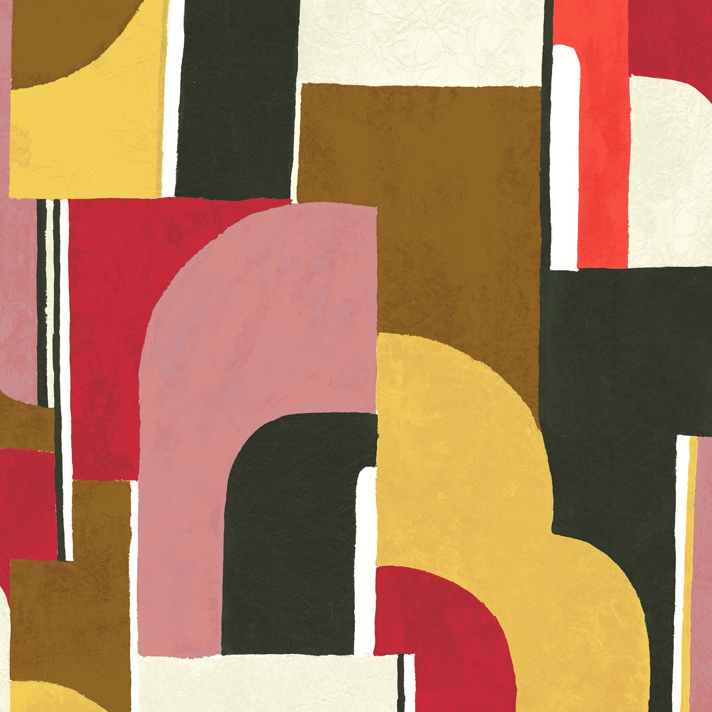 Papier peint art déco rouge 192x270 cm Syntone - Edito