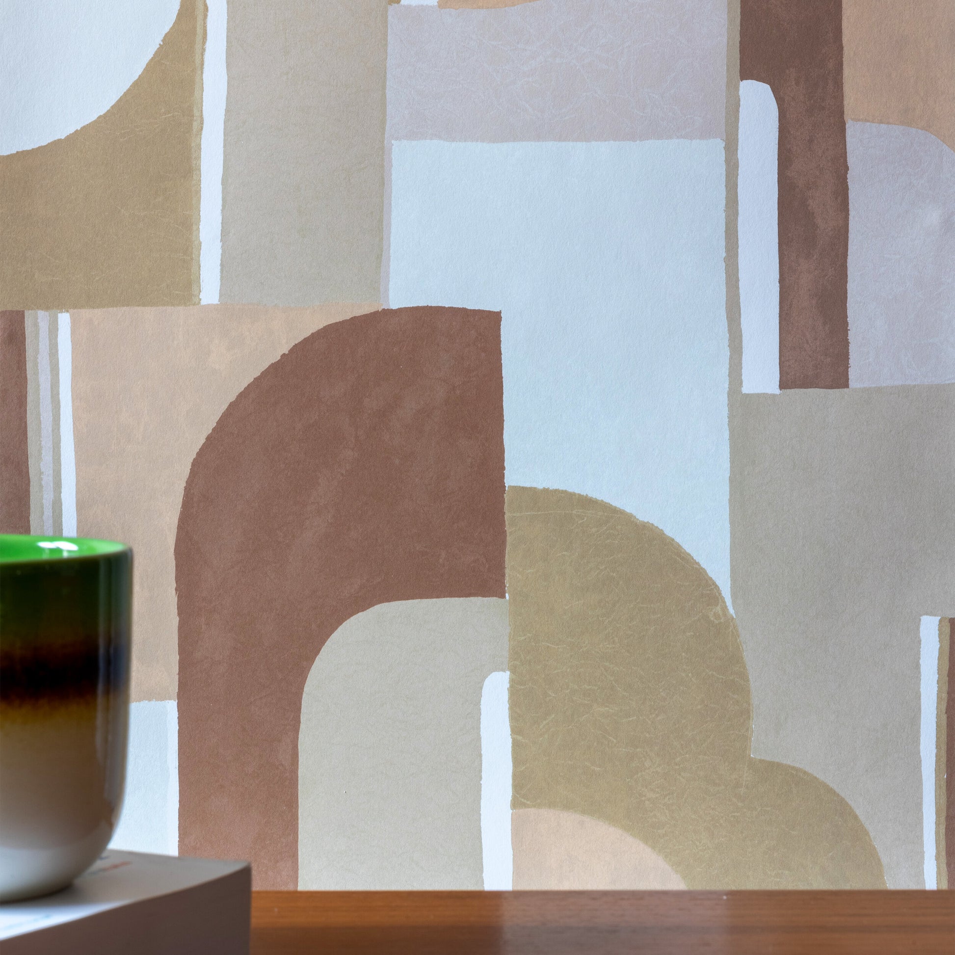 Papier peint art déco terracotta 192x270 cm Syntone - Edito