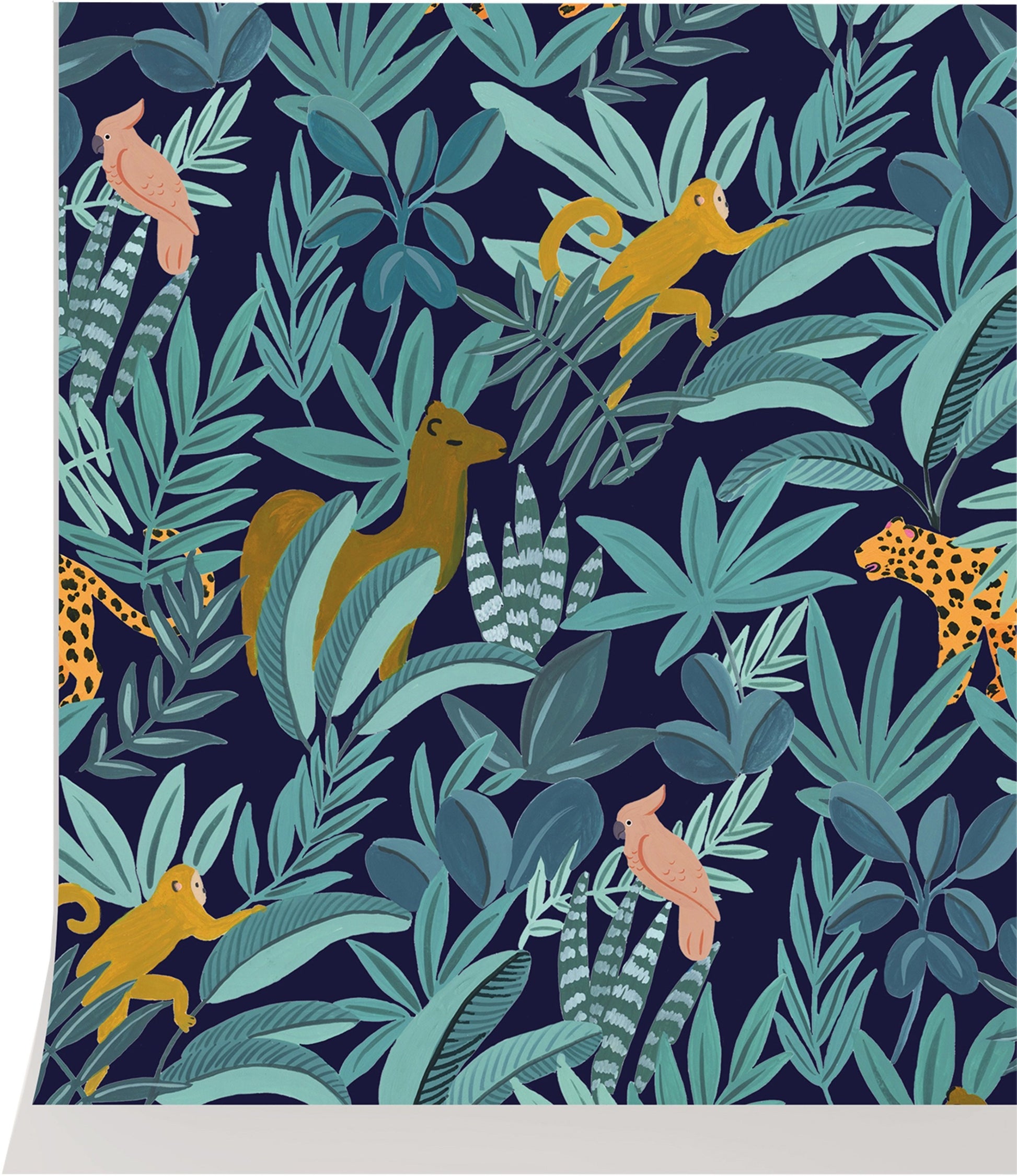 Papier peint bleu Animalia - Season Paper