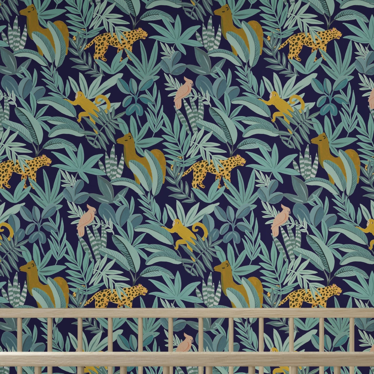 Papier peint bleu Animalia - Season Paper - The Cool Republic