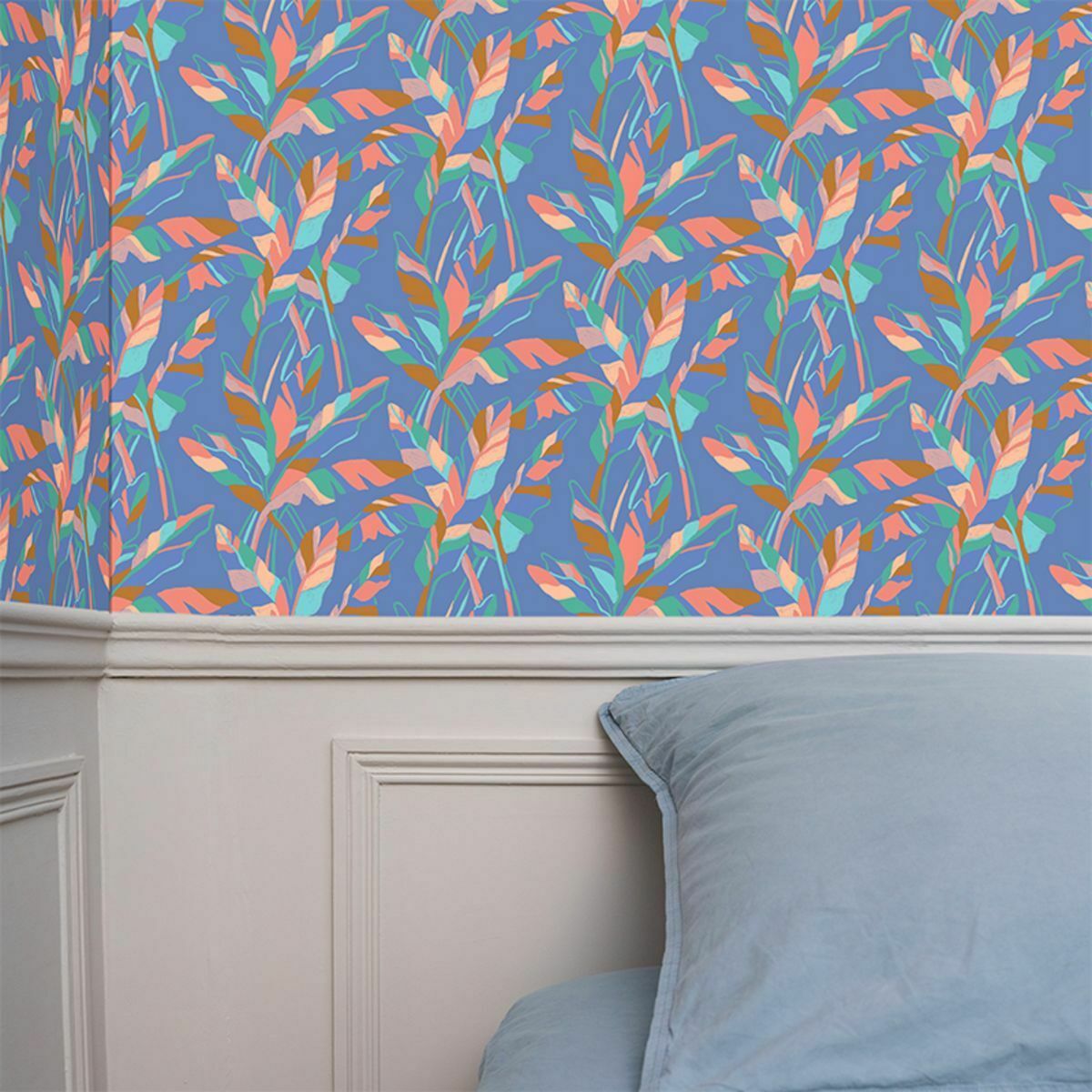 Papier peint bleu Banana Raccordable - Edito - The Cool Republic
