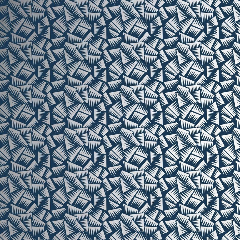 Papier peint bleu et argent Jer - La Chance - The Cool Republic