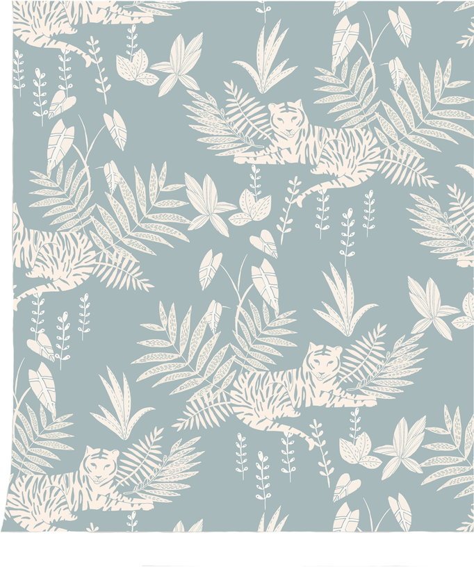 Papier peint bleu Jungle - Season Paper - The Cool Republic
