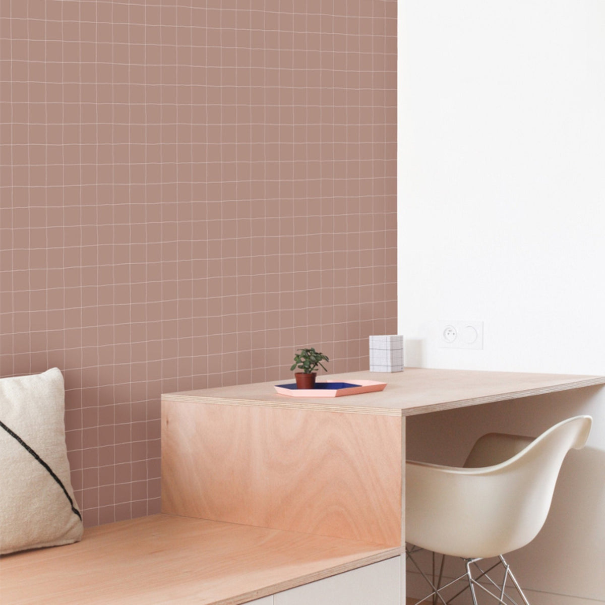 Papier peint blush Trame - Season Paper x Heju - The Cool Republic