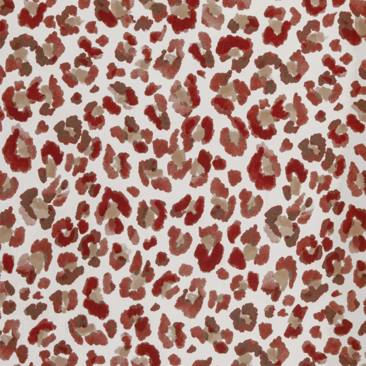 Papier peint intissé rouge savane 192x270 cm Leopard - Edito