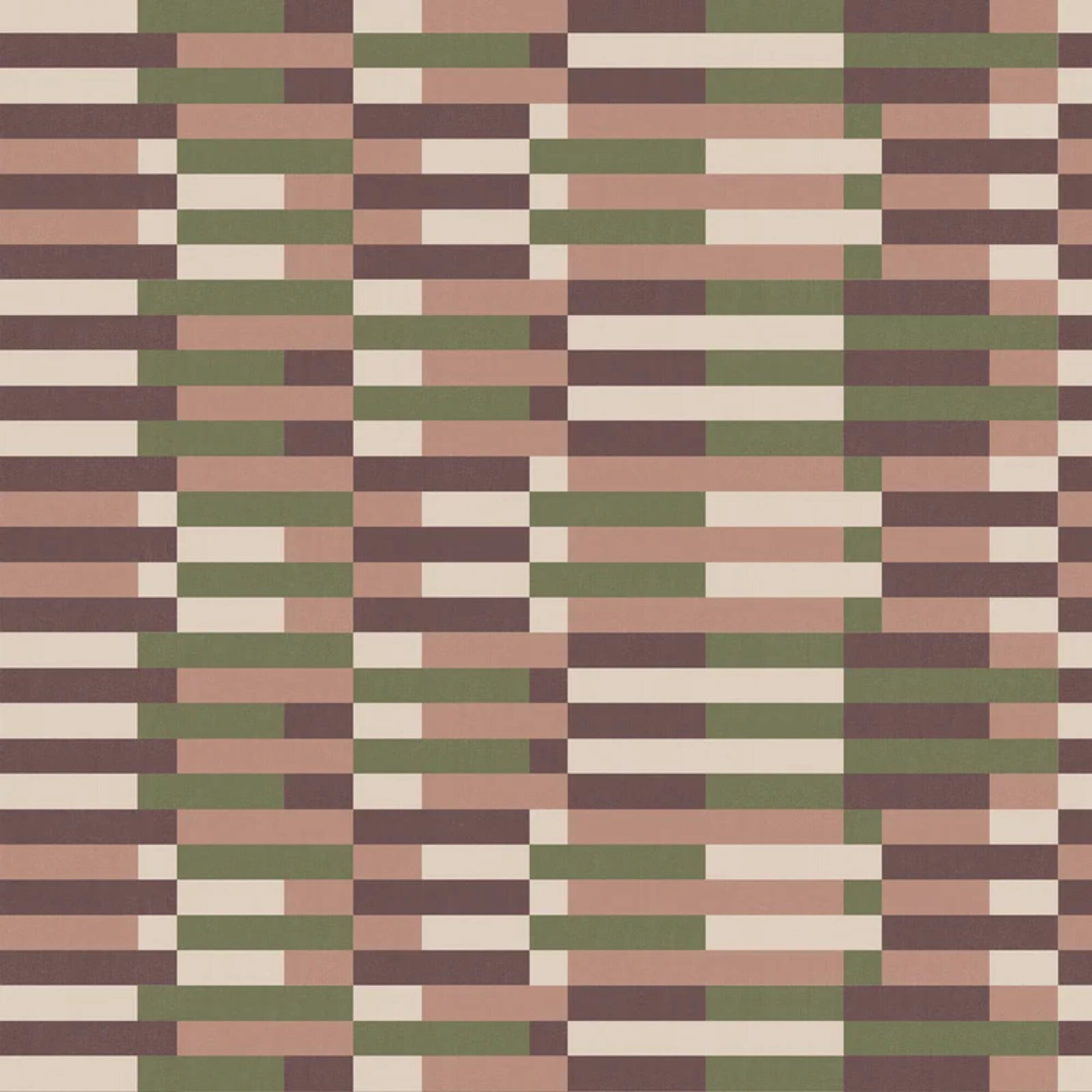 Papier peint intissé terracotta et vert 192x270 cm Bauhaus - Edito