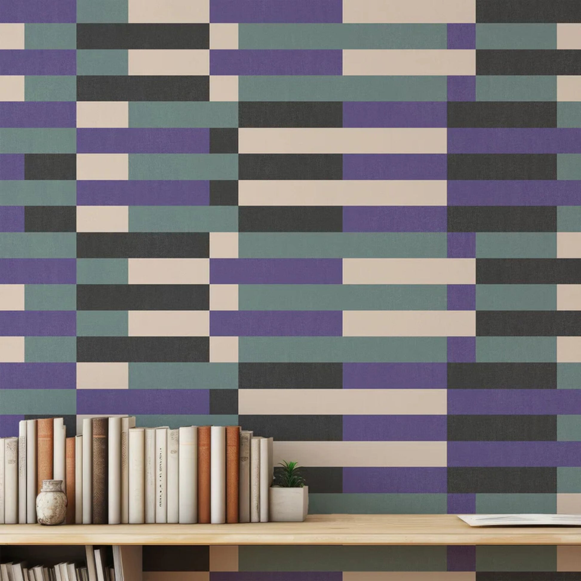 Papier peint intissé violet 192x270 cm Bauhaus - Edito