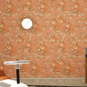 Papier peint orange Fox Croud - Season Paper - The Cool Republic