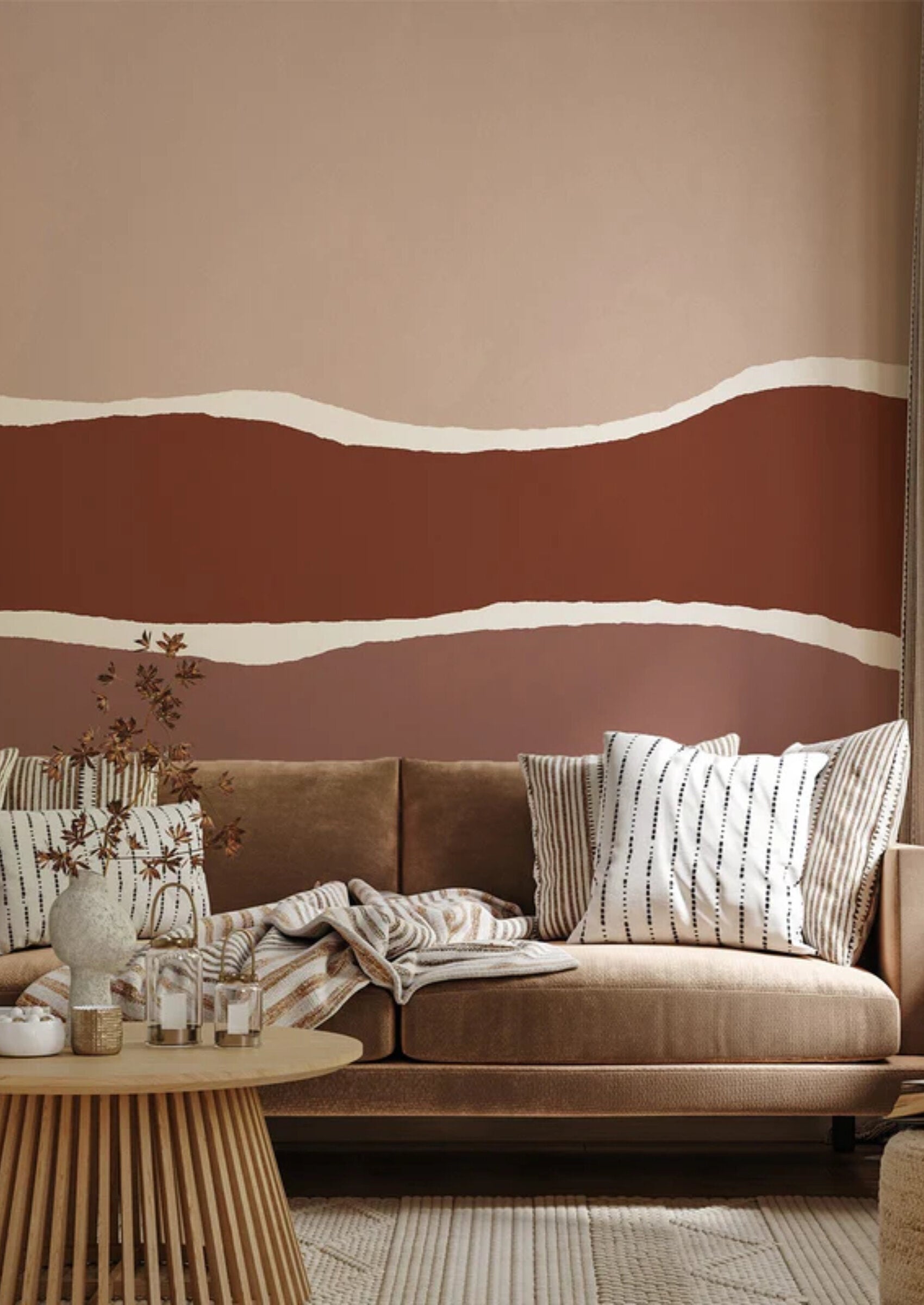 Papier peint panoramique intissé terracotta 192x270cm Trio - Edito