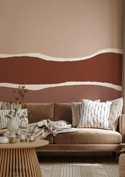 Papier peint panoramique intissé terracotta 96x270cm Trio - Edito