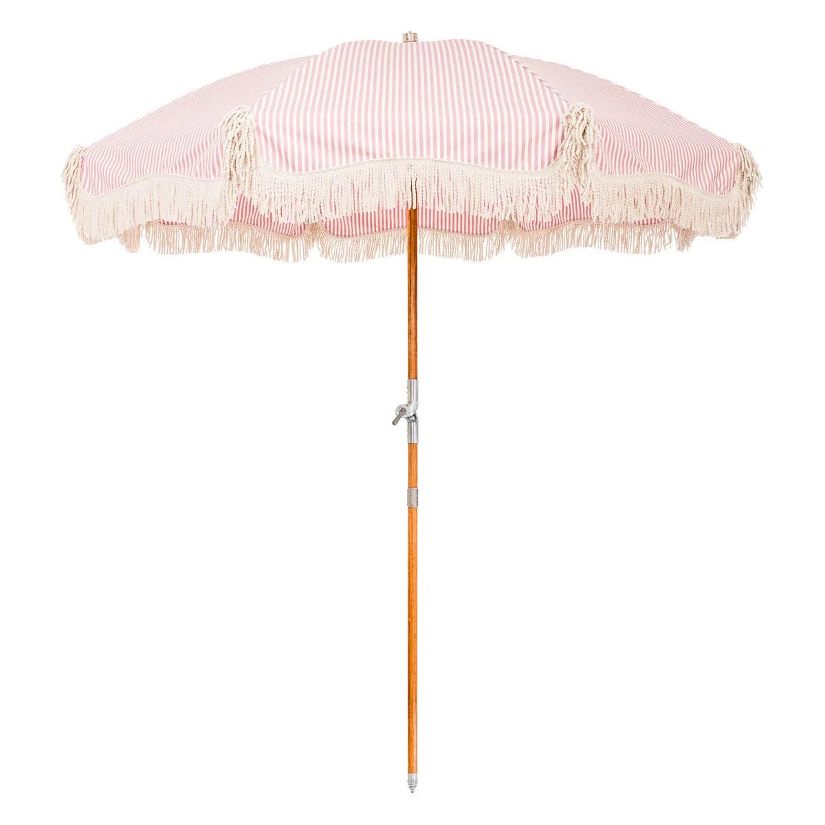 Parasol en tissu rayé rose pale 183x213cm Premium beach - Business & Pleasure - The Cool Republic