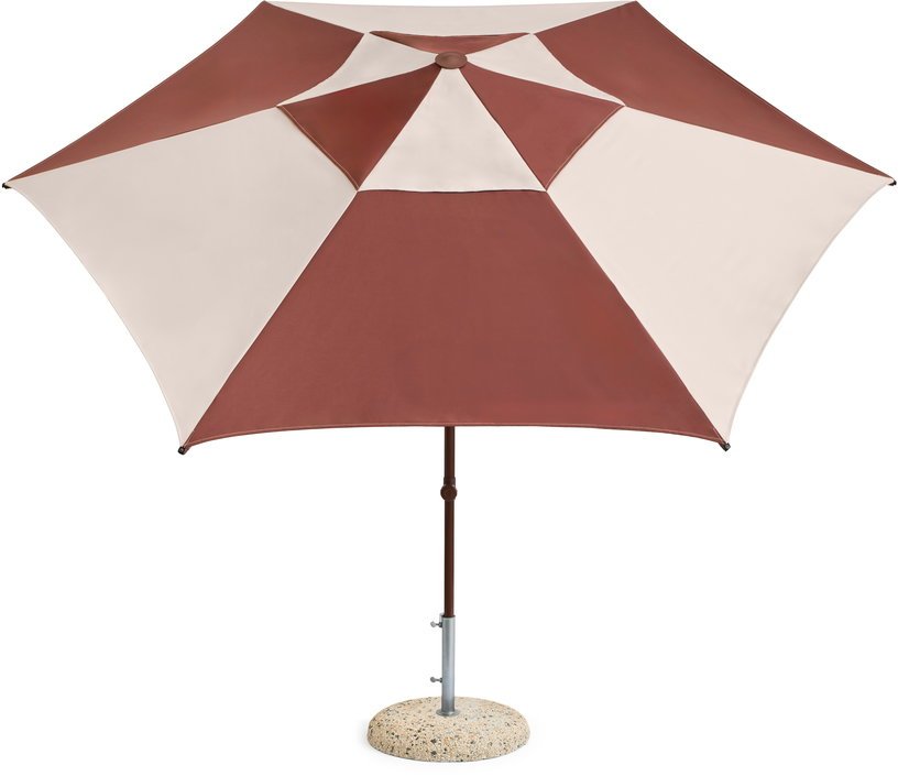 Parasol hexagonal blanc et bordeaux 300x300x240cm Terrazza - HAY - The Cool Republic