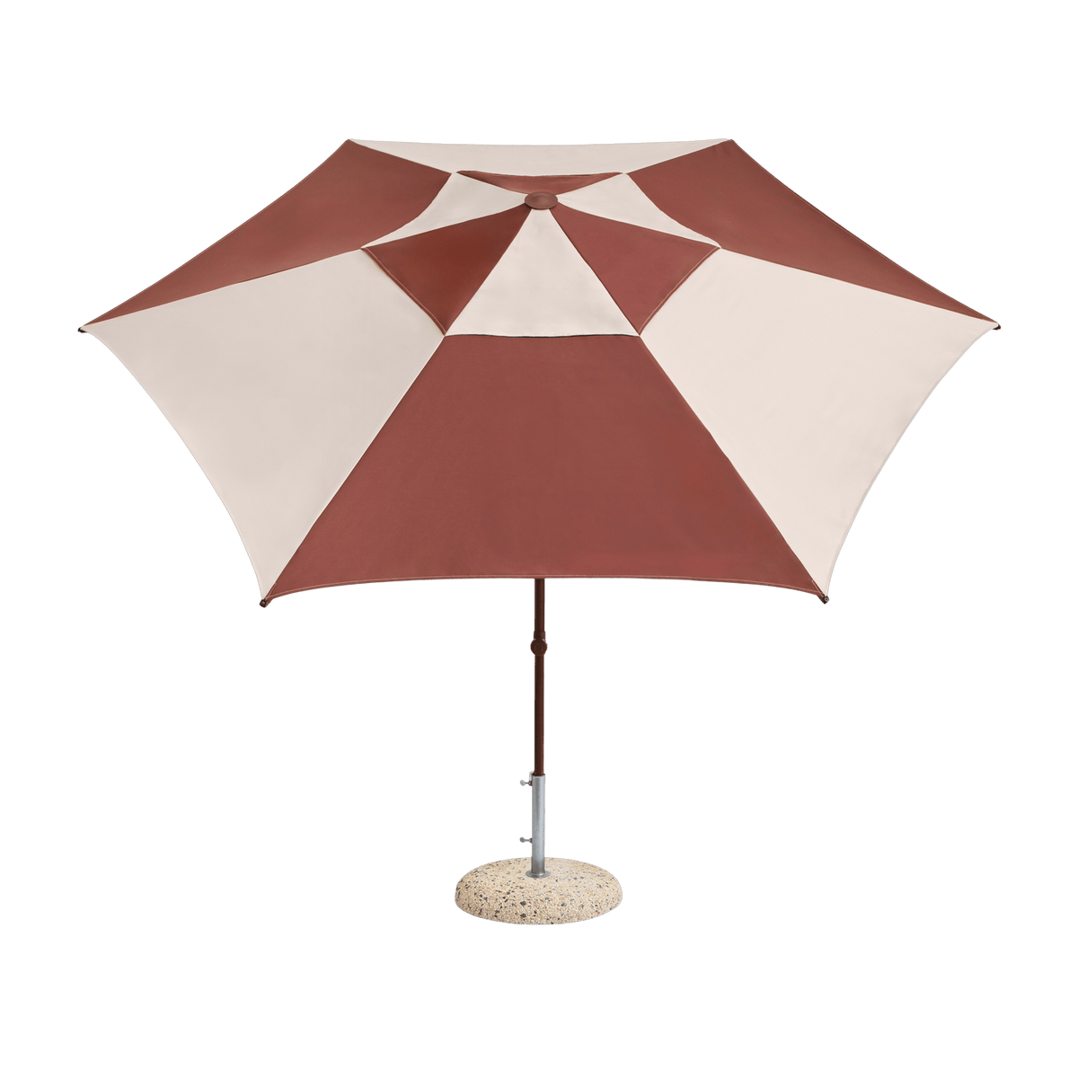 Parasol hexagonal blanc et bordeaux 300x300x240cm Terrazza - HAY - The Cool Republic