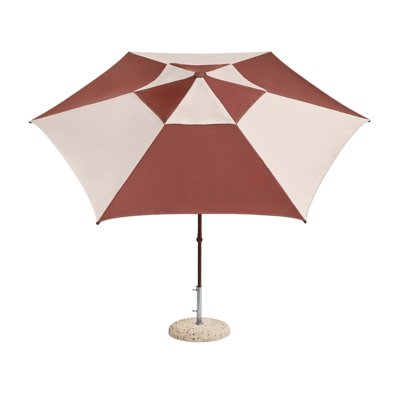 Parasol hexagonal blanc et bordeaux 300x300x240cm Terrazza - HAY - The Cool Republic