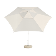 Parasol hexagonal blanc et gris clair 300x300x240cm Terrazza - HAY - The Cool Republic