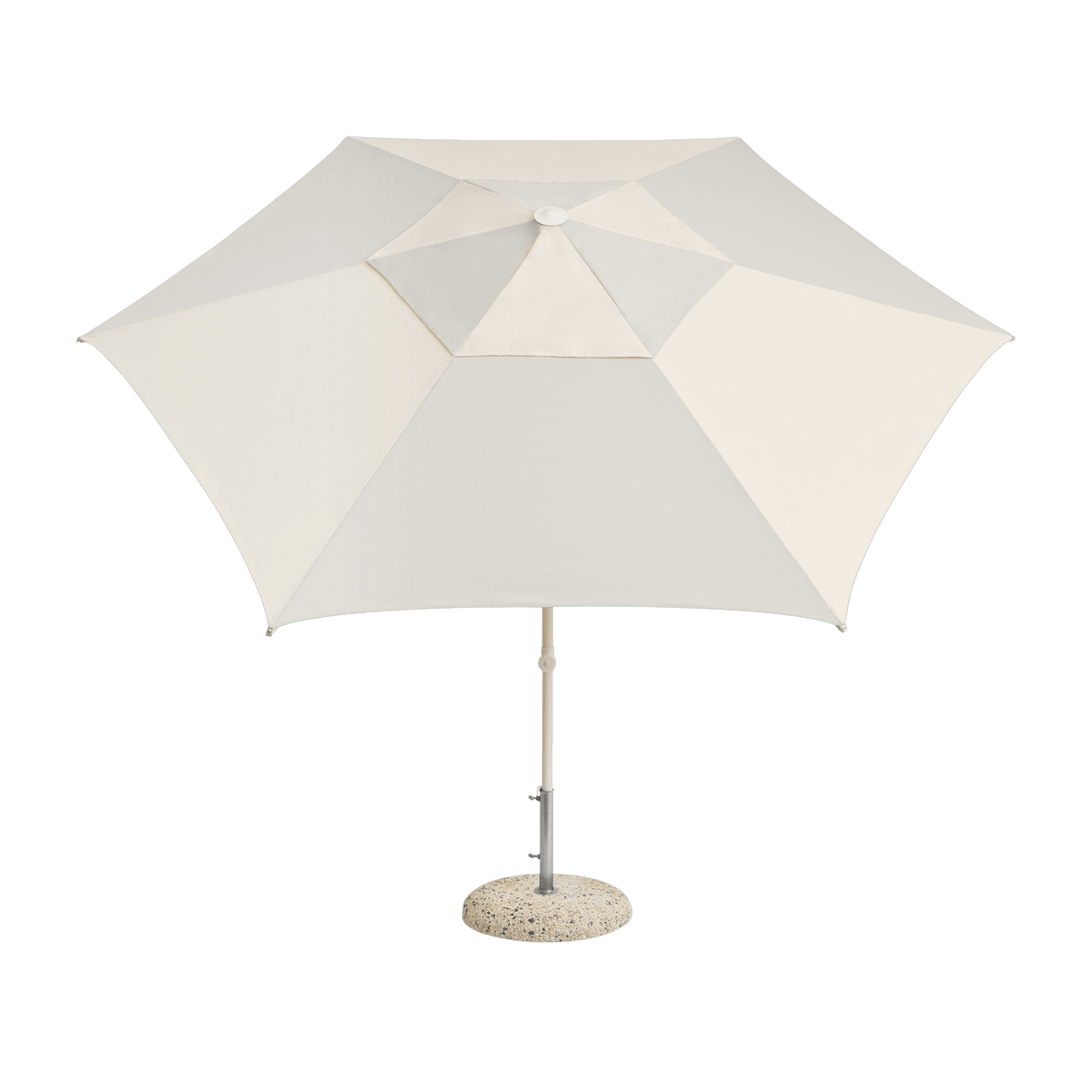 Parasol hexagonal blanc et gris clair 300x300x240cm Terrazza - HAY - The Cool Republic