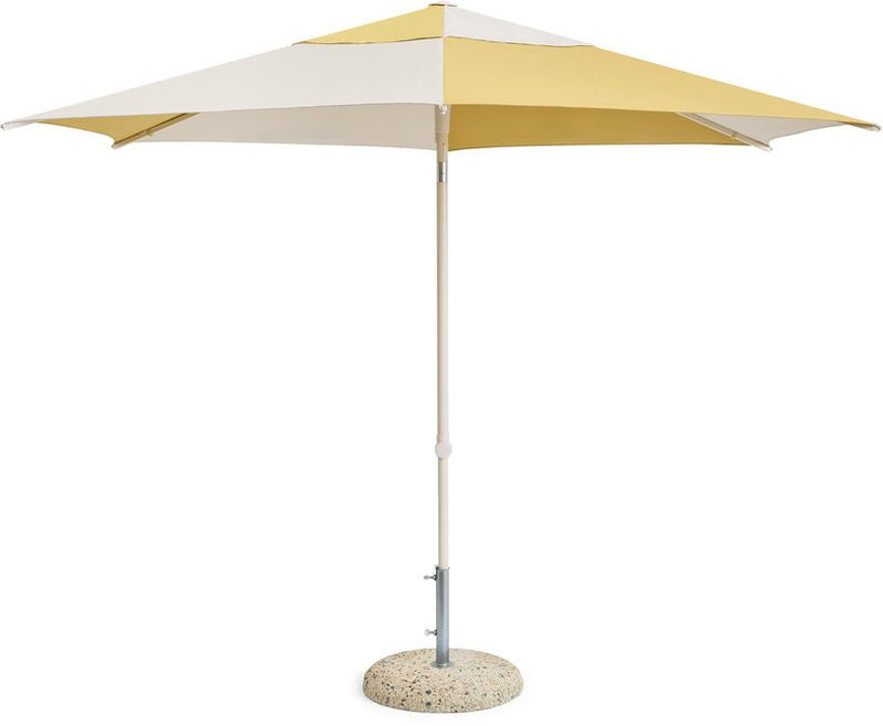Parasol hexagonal blanc et jaune 300x300x240cm Terrazza - HAY - The Cool Republic