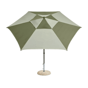 Parasol hexagonal vert et vert foncé 300x300x240cm Terrazza - HAY - The Cool Republic