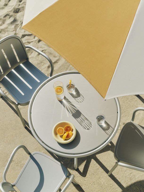 Parasol octogonal jaune et blanc 200x200x223cm Terrazza - HAY - The Cool Republic