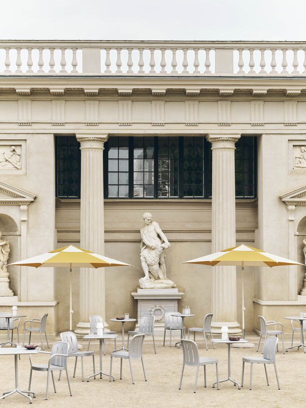 Parasol octogonal jaune et blanc 200x200x223cm Terrazza - HAY - The Cool Republic
