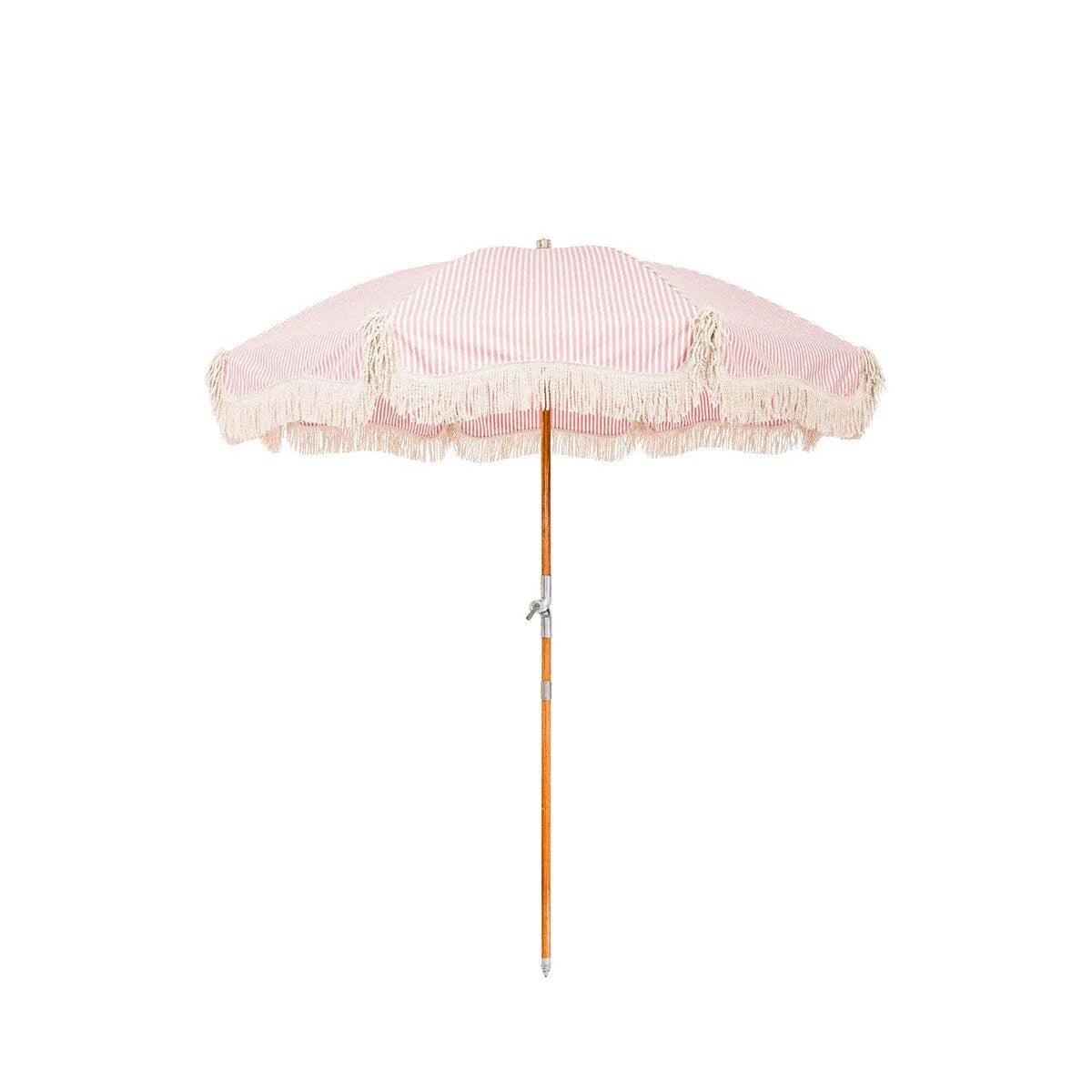 Parasol rond en tissu à rayures rose Laurens Stripe The Premium - Business & Pleasure - The Cool Republic
