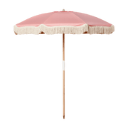 Parasol rose à franges blanches 200 cm Pablo - Courant Sauvage - The Cool Republic
