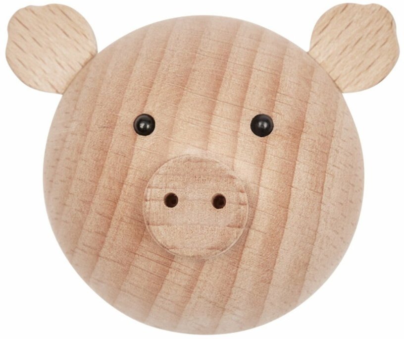Patère en bois marron Pig - OYOY - The Cool Republic