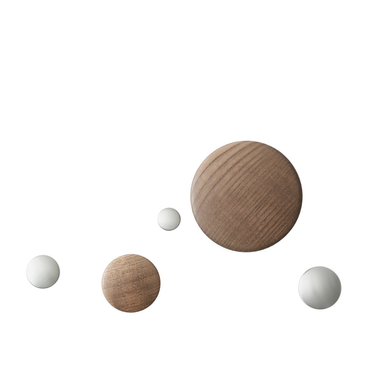 Patère ronde en aluminium gris 3,9 cm Dots - Muuto - The Cool Republic