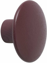 Patère ronde en bois burgundy 9 cm The Dots - Muuto - The Cool Republic