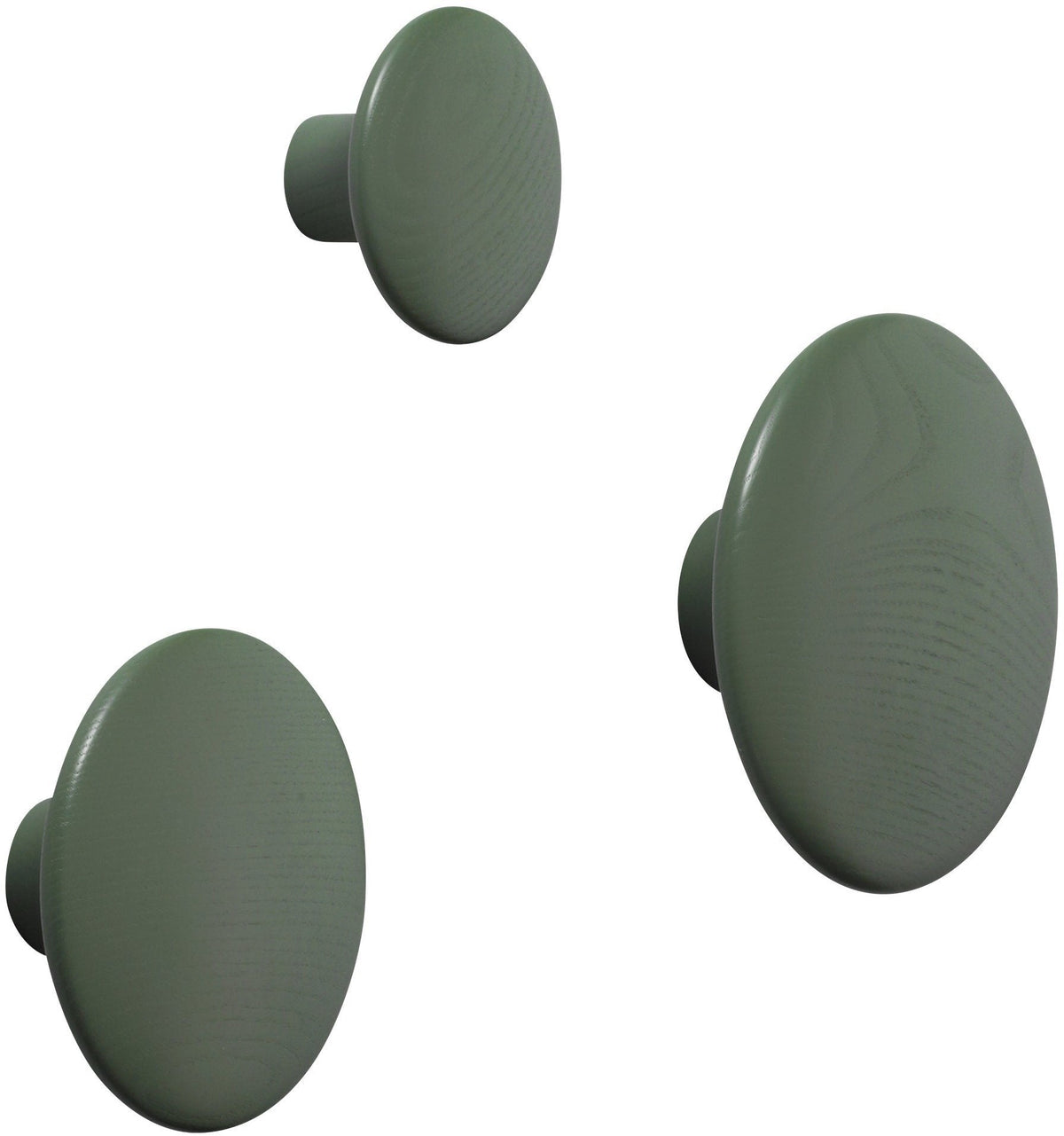 Patère ronde en bois vert mousse 13 cm The Dots - Muuto - The Cool Republic