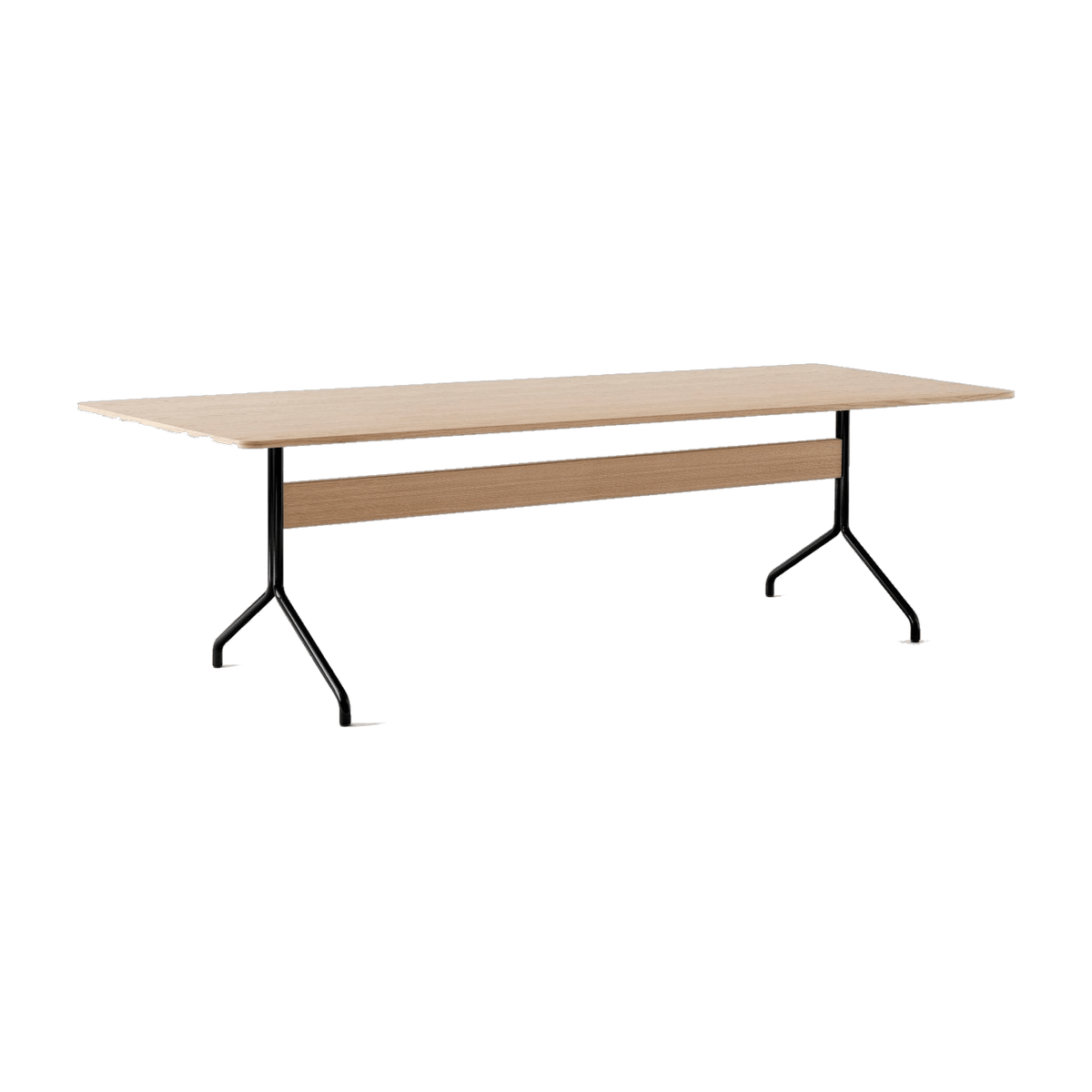 Pavilion Dining Table AV24, Clear Lacquered Oak/Black Frame, 250x110 cm - The Cool Republic