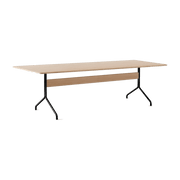 Pavilion Dining Table AV24, Clear Laquered Oak/Black Frame, 250x110 cm - The Cool Republic