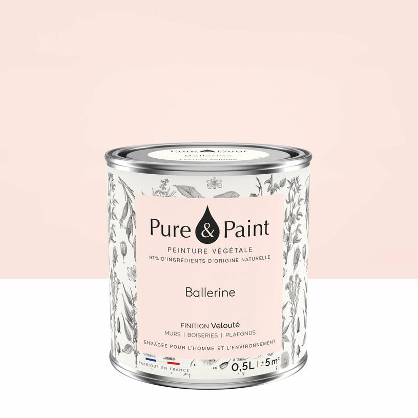 Peinture végétale velouté Ballerine 0,5L - Pure & Paint - The Cool Republic