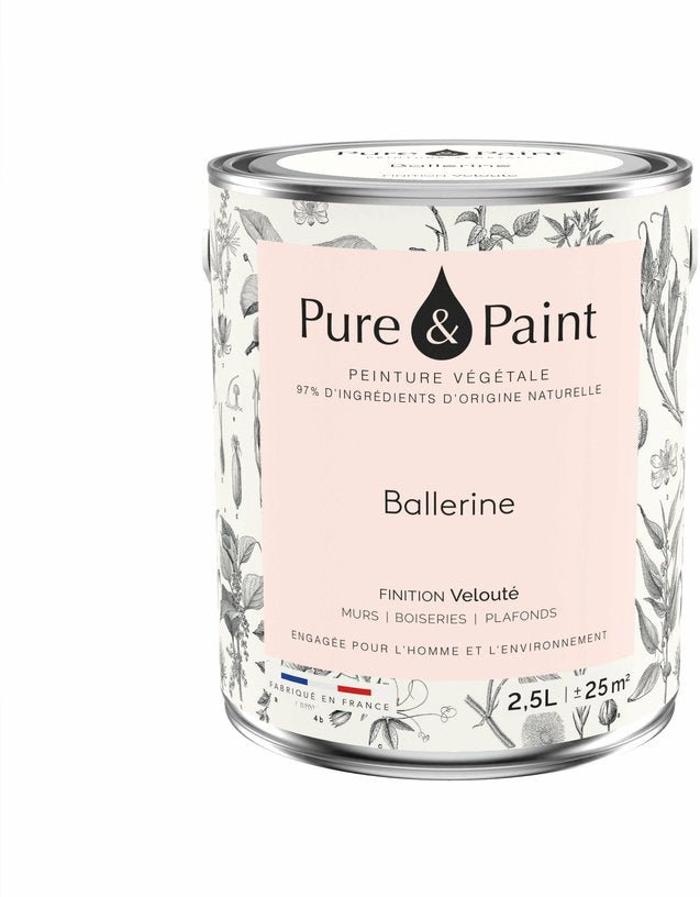 Peinture végétale velouté Ballerine 2,5L - Pure & Paint - The Cool Republic