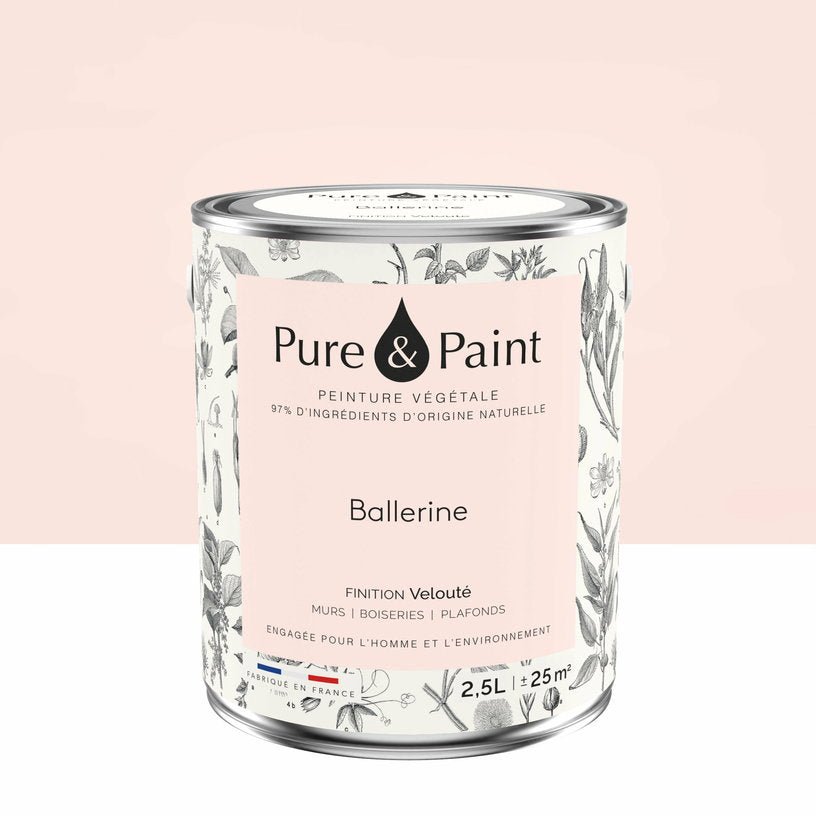 Peinture végétale velouté Ballerine 2,5L - Pure & Paint - The Cool Republic