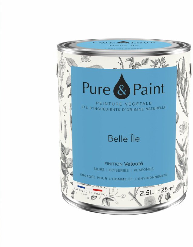 Peinture végétale velouté Belle île 2,5L - Pure & Paint - The Cool Republic