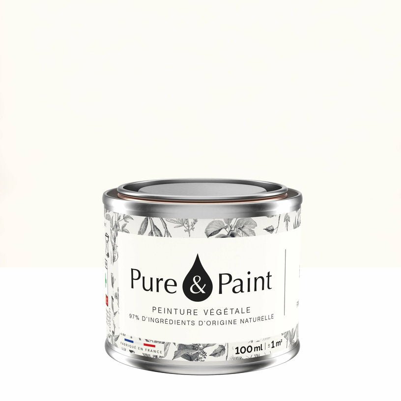 Peinture végétale velouté Blanc 100ML - Pure & Paint - The Cool Republic
