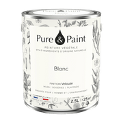 Peinture végétale velouté Blanc 2,5L - Pure & Paint - The Cool Republic