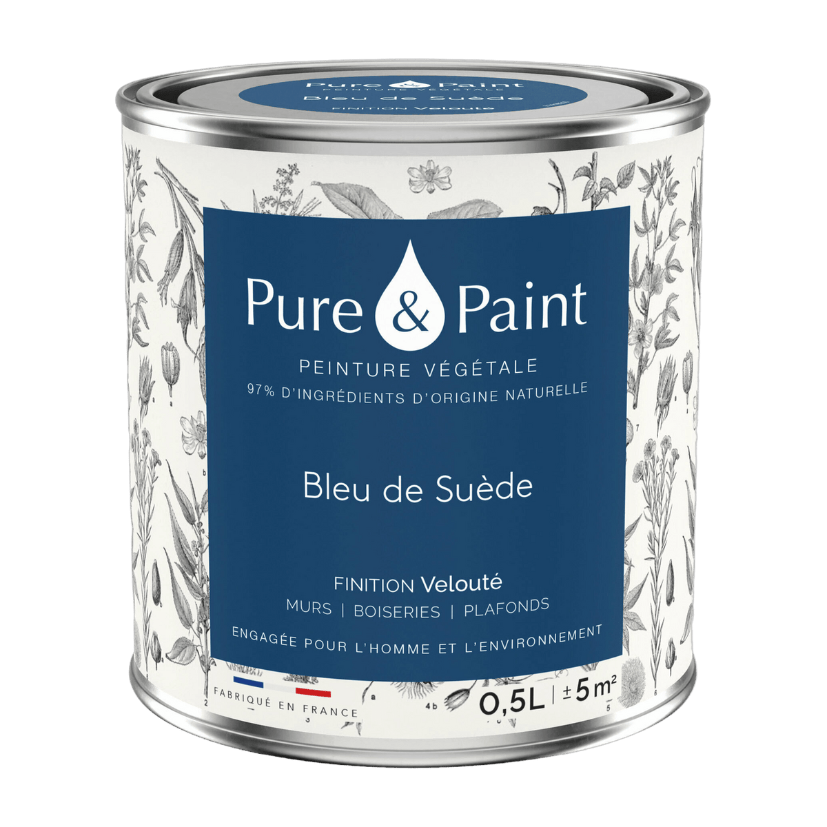 Suede Blue velvet plant paint 0, 5L - Pure & Paint - The Cool Republic